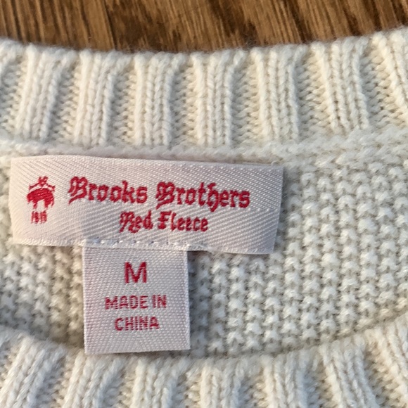 Cream Brook Brothers lambs wool sweater - Picture 2 of 7